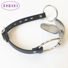 Кожаный кляп с языком из нержавеющей стали 304, для игр для взрослых, БДСМ, фетиш, секс-игрушки