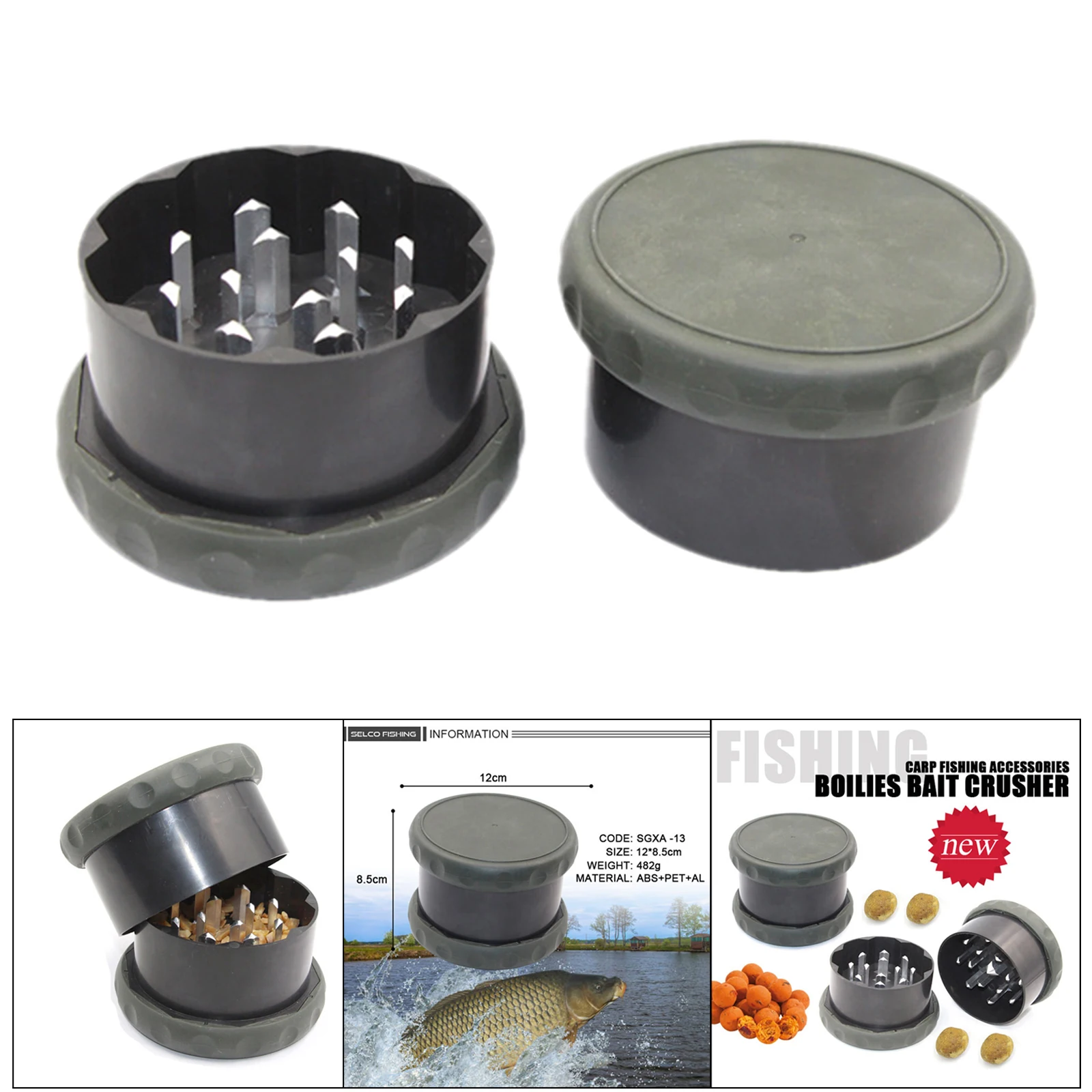 Fishing Boilie Baits Crusher Rubber Pellets Grinder Accessories Carp Fishing Tackles Boilie Crushing Box Case