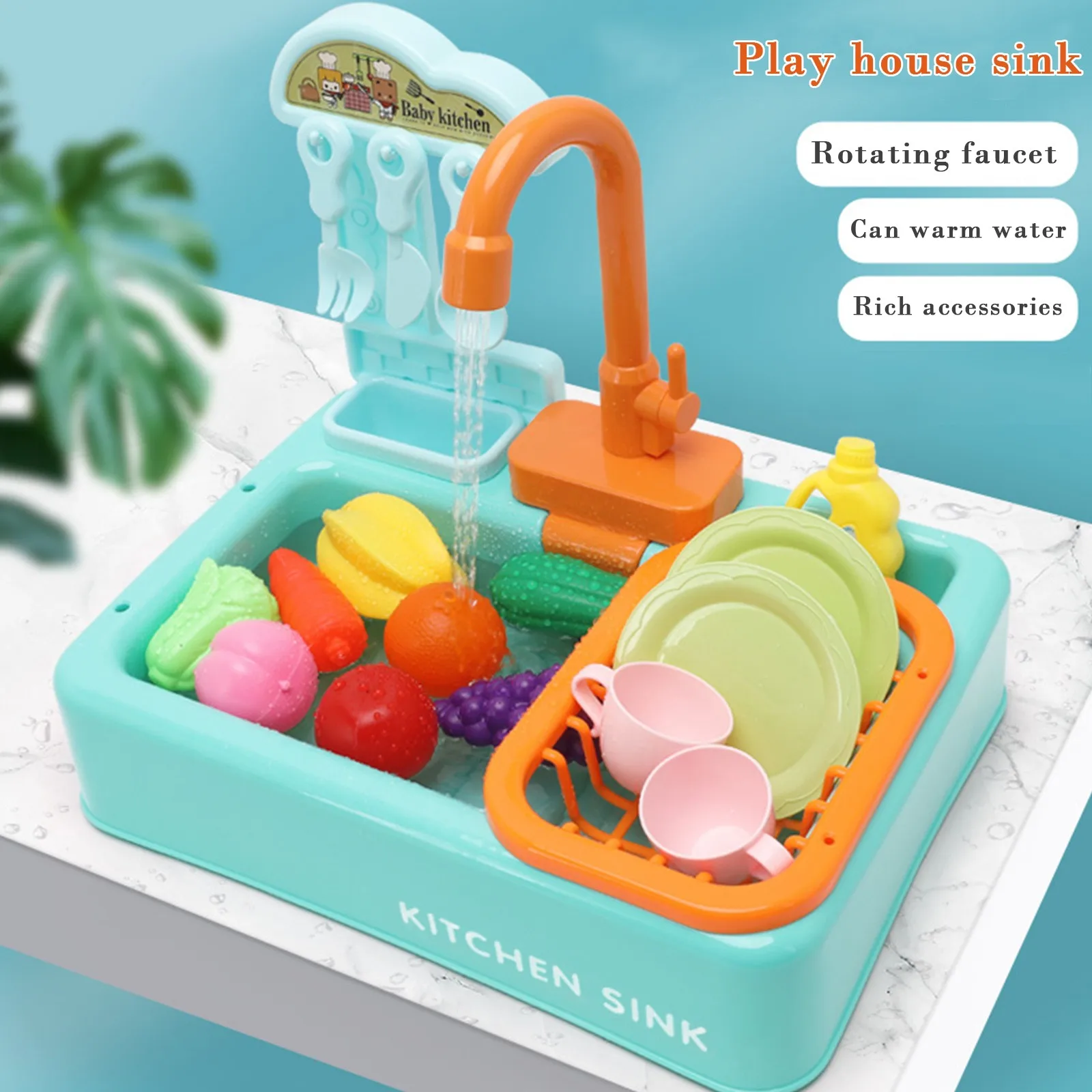 

Lavello elettrico analogico per lavastoviglie gioco di ruolo per bambini Set da cucina giocattoli simulazione giocattoli da cuci