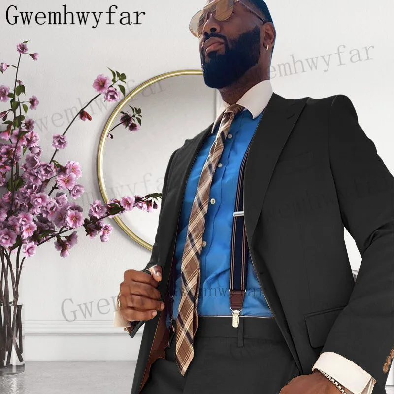 

Мужские костюмы Gwenhwyfar с заостренным отворотом, свадебные костюмы для жениха, смокинг, Блейзер, куртка, брюки, 2 предмета, свадебный костюм для мужчин, Terno Masculino