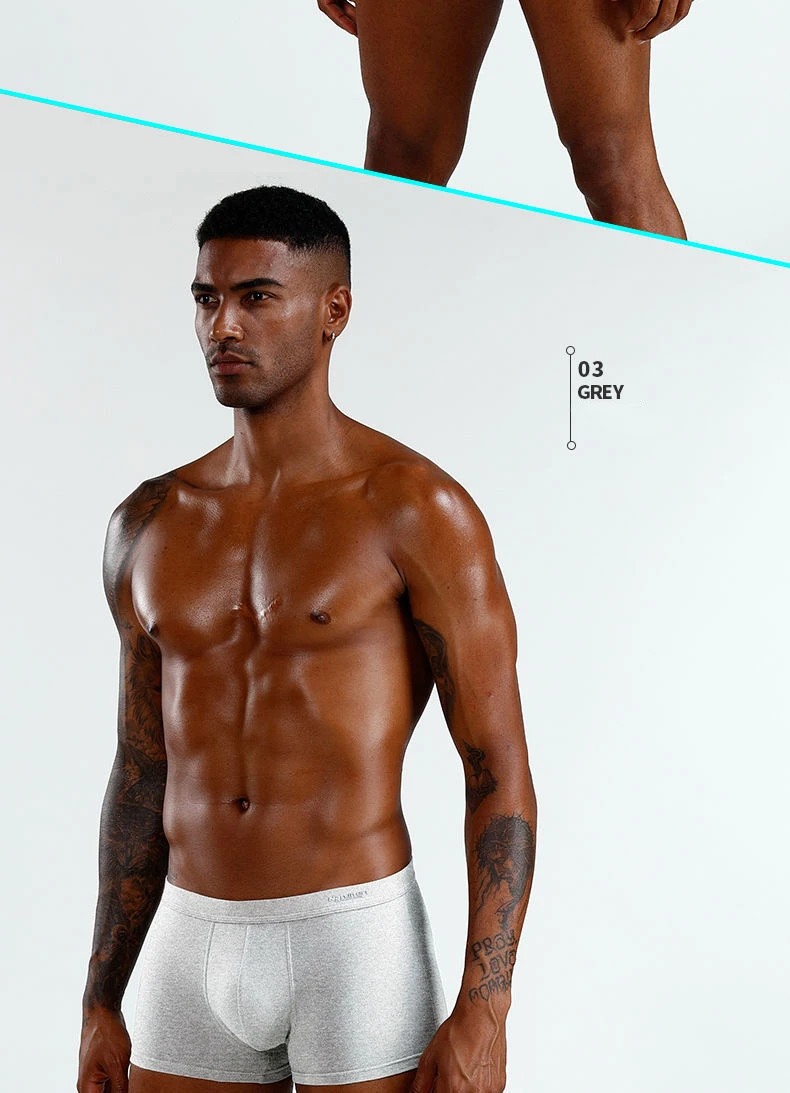funny boxers for men 4Pcs/Lot Men Underwear Cotton Boxer Shorts Solid Underpants Comfortable Breathable Male Trunk U Convex Panties men's briefs