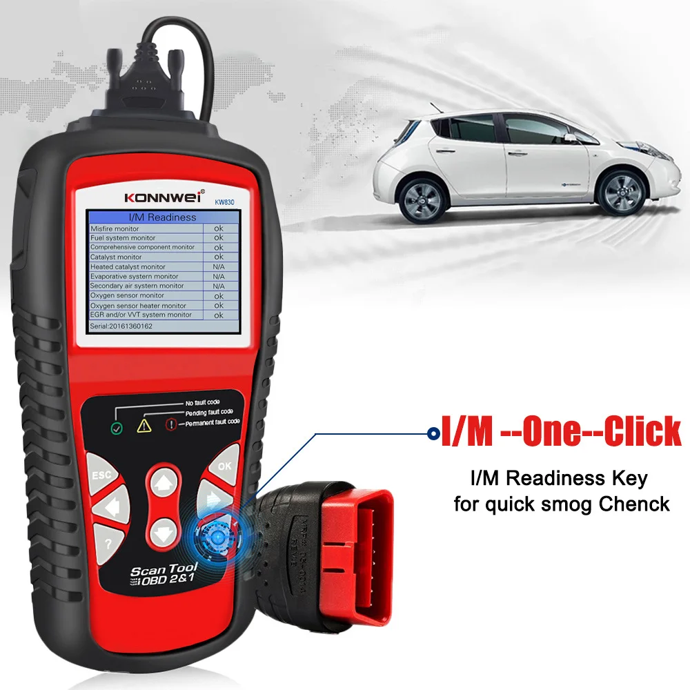 Автомобильный сканер KONNWEI KW830 OBD2 ODB2 для диагностики автомобиля универсальный