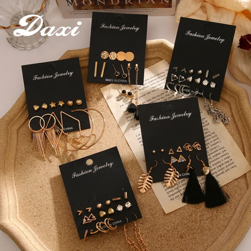 17IF серьги женские винтажные необычные кисточки круглые геометрия сережки