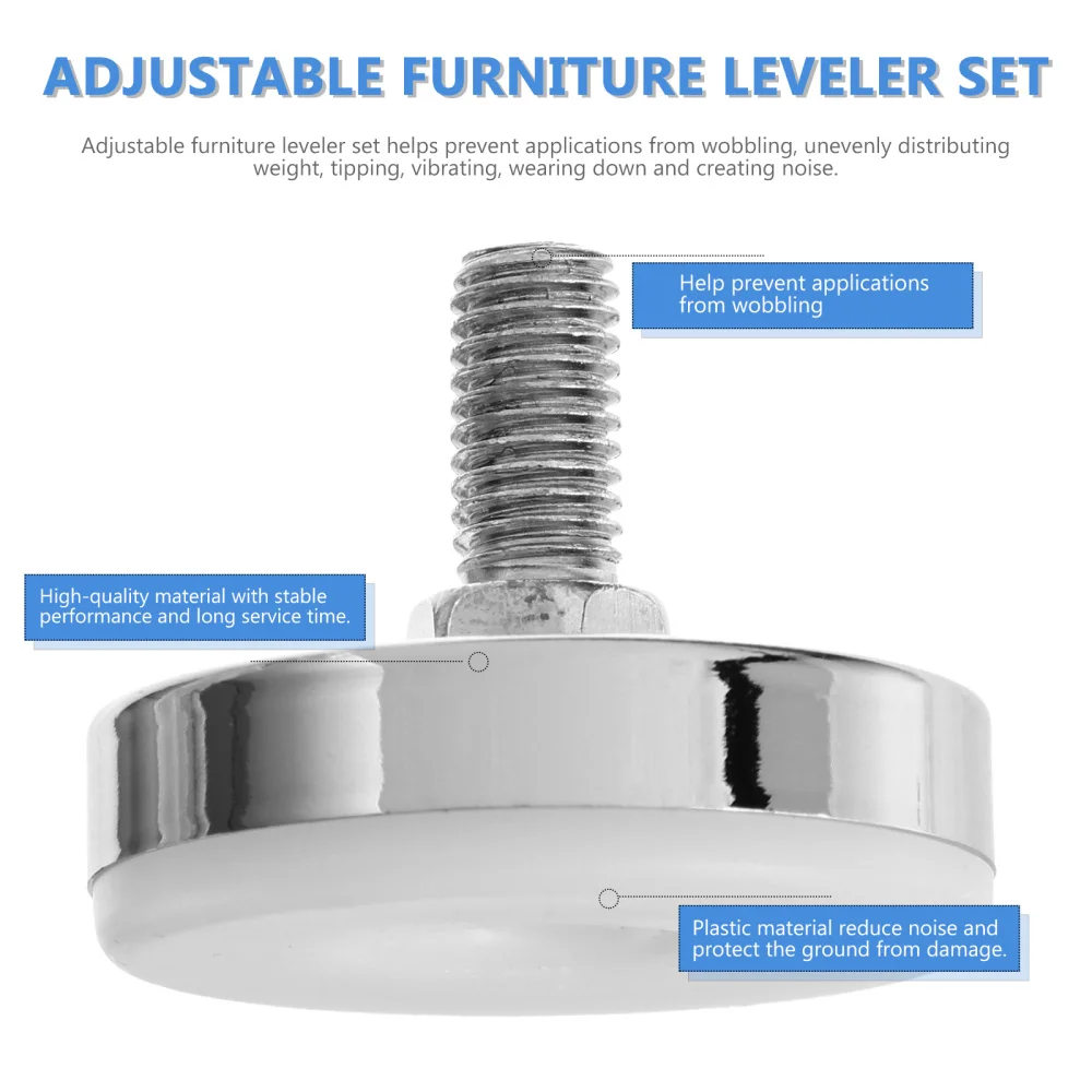 

8 Sets Height Adjustable Protective Feet Pad Levelers Screw (Assorted Color)