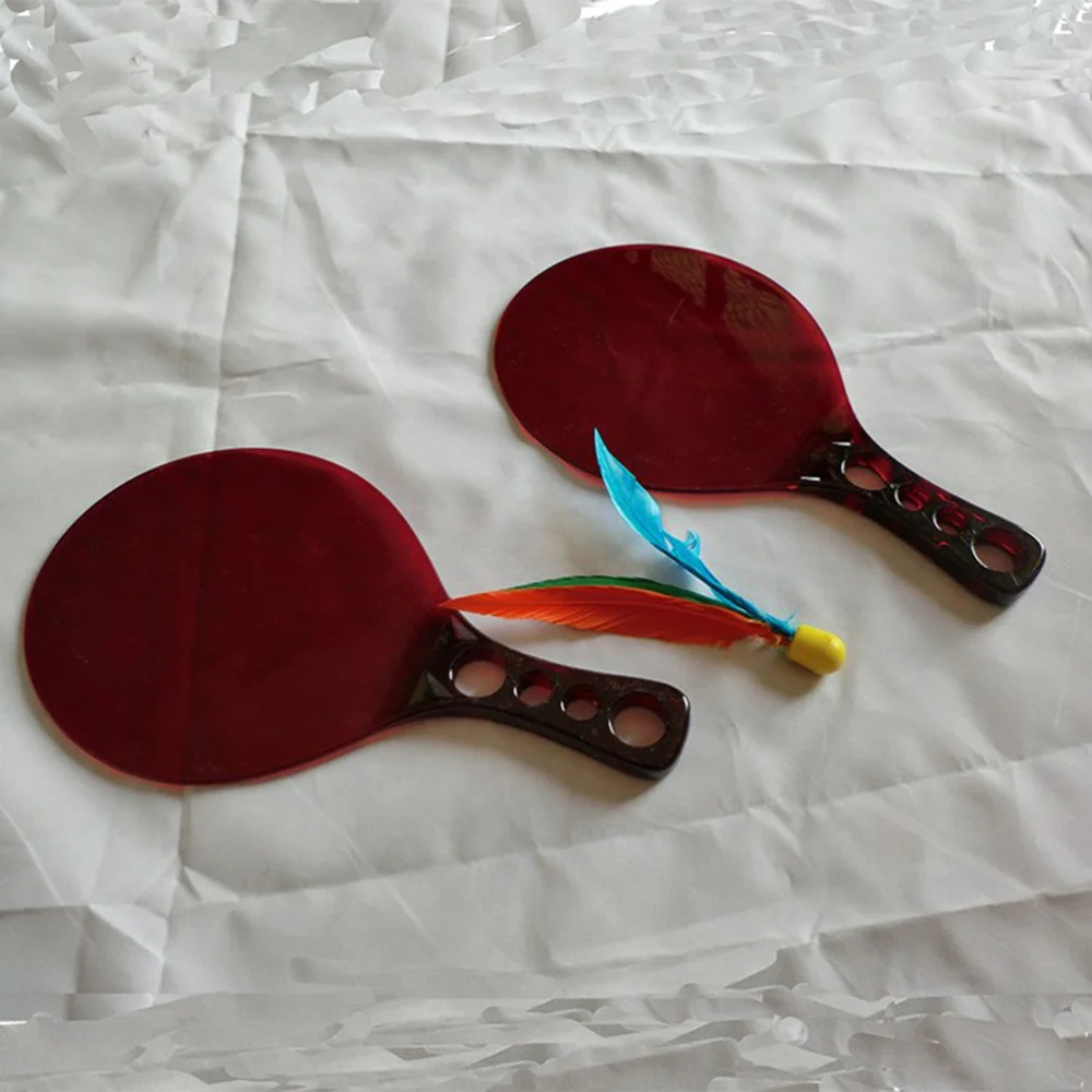 

1 Pair Board Badminton Bat Beach Board Feather Bat Game Badminton Racket for Kids and Adults
