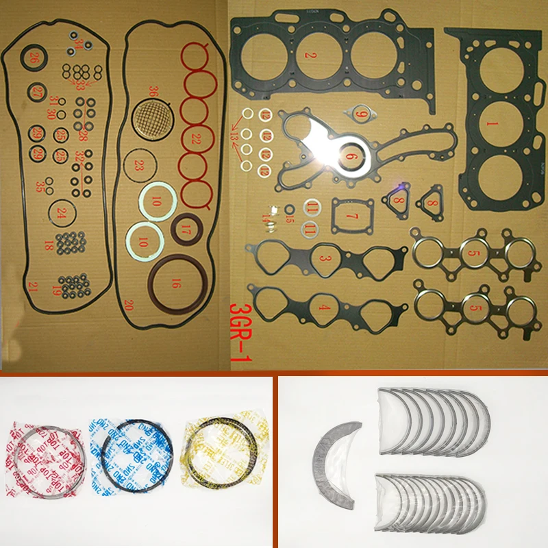 

3GR 3GRFE полный комплект прокладок двигателя Шатун коленчатый вал подшипник поршневое кольцо для Lexus GS IS 300 GS300 IS300 2995cc 3.0L