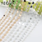 Цепочка для самостоятельного изготовления ювелирных изделий YEGUI C222, позолота 18 карат, медный металл, родиевое покрытие, браслет, ожерелье, изготовление ювелирных изделий, 1 млот