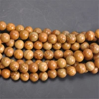 natural wood grain jasper spacer beads round loose bead diy crafts jewelry making supplies