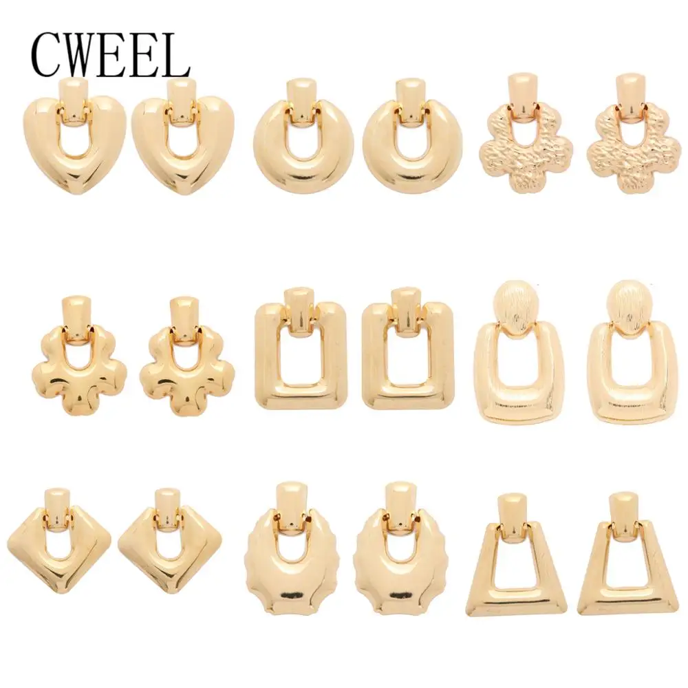 CWEEL металлические золотые Висячие серьги для женщин очаровательные Модные