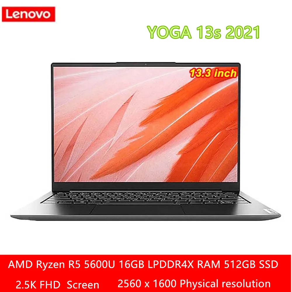 Ноутбук Lenovo YOGA 13s AMD Ryzen R5 5600U 16 Гб ОЗУ 2021 SSD экран 512 дюйма 13 3 K FHD IPS ноутбук компьютер