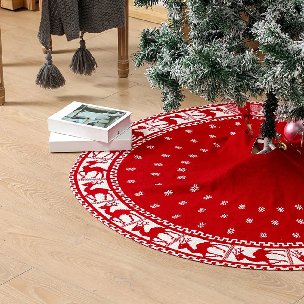 

Christmas Tree Skirt Decorations Tassel Christmas Tree Skirt Carpet Ornaments Knitted Festive Party Supplies