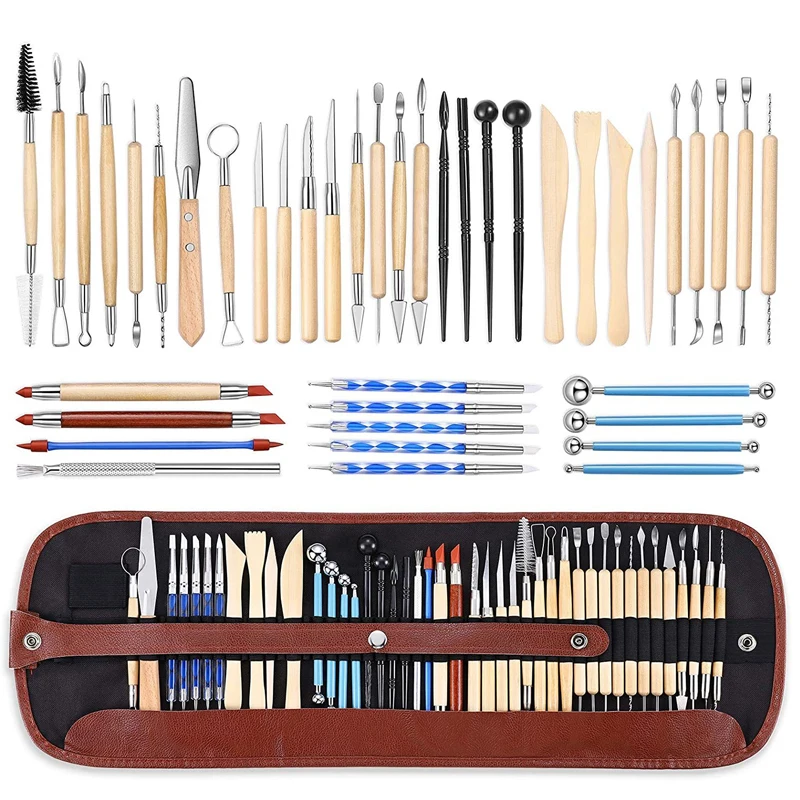 

43pcs/set Clay Tools Sculpting Kit Sculpt Smoothing Wax Carving Pottery Ceramic Polymer Shapers Modeling Carved Ceramic DIY Tool