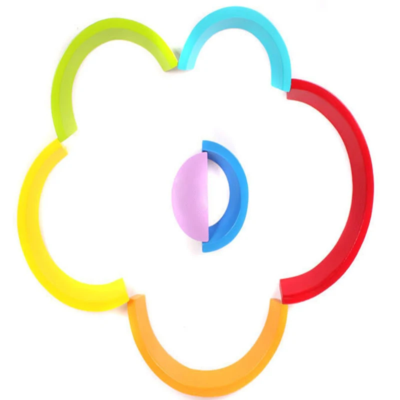 

7Pcs Rainbow Building Puzzl Wooden Toys Educational Puzzle Toys Kids Preschool Teaching Aids Educational Puzzl For Children