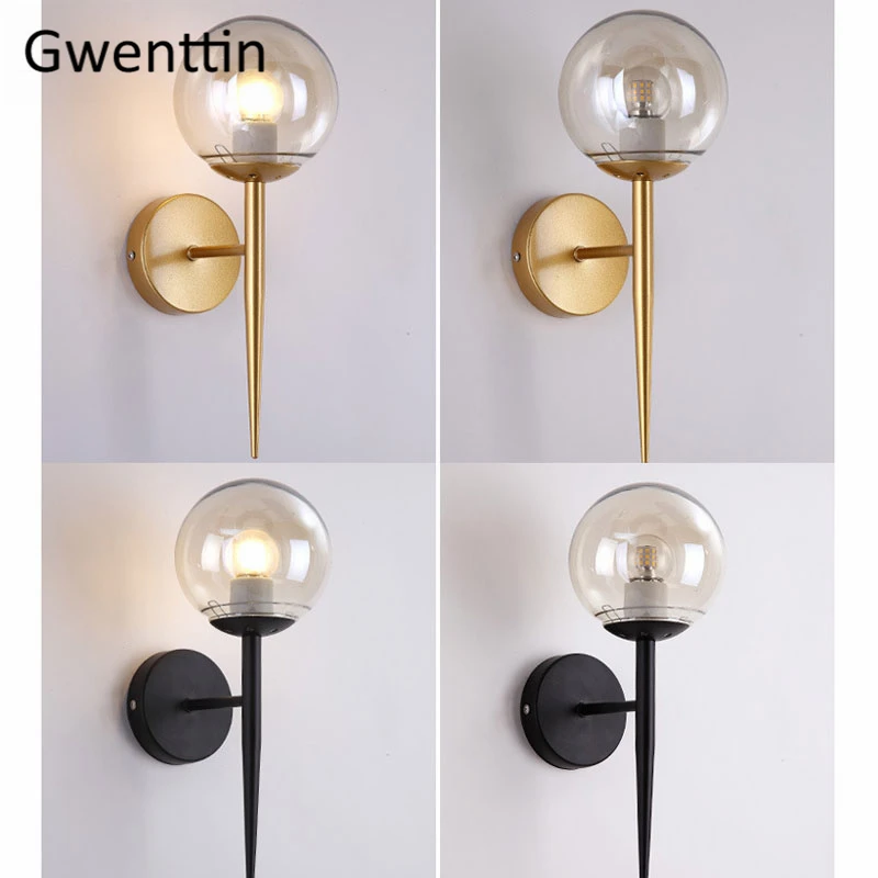 Современная настенная лампа со стеклянными шариками светодиодный светильник в