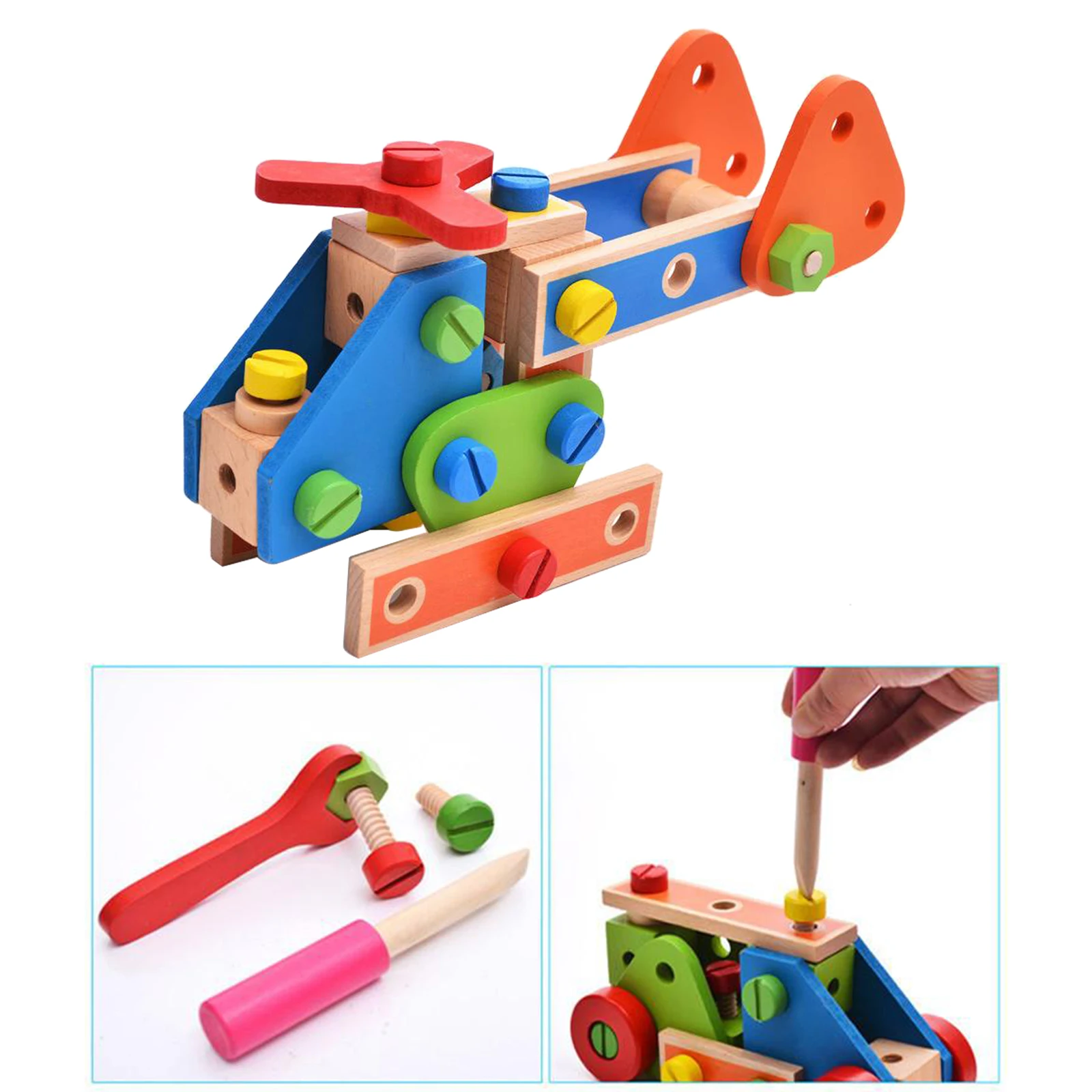 

Wooden Building Block Kits Educational Nut Toys Nut Screw for Children Gift