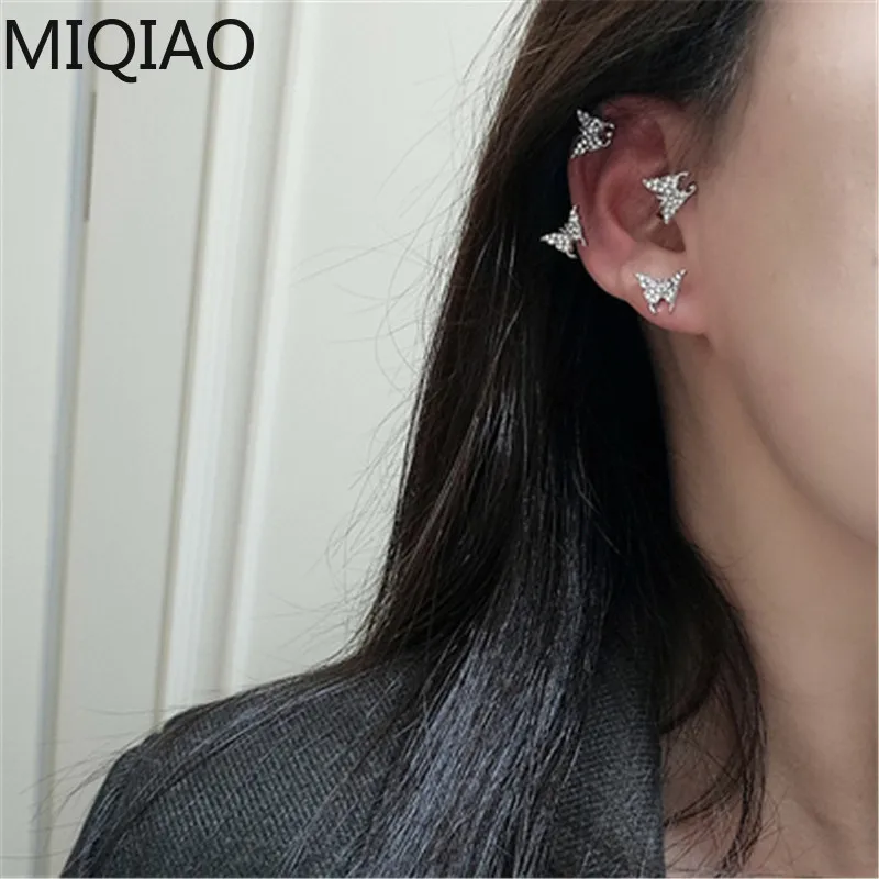 

S925 Needles Delicate Butterfly Earrings wu er dong er gu jia Lady Temperament Sweet Small Earrings Earrings