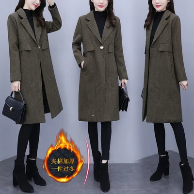 

Plus Size 5xl Women Coats And Jackets Winter Design Office Lady Overcoat Woolen Clothes Casaco Feminino Women Long Coat