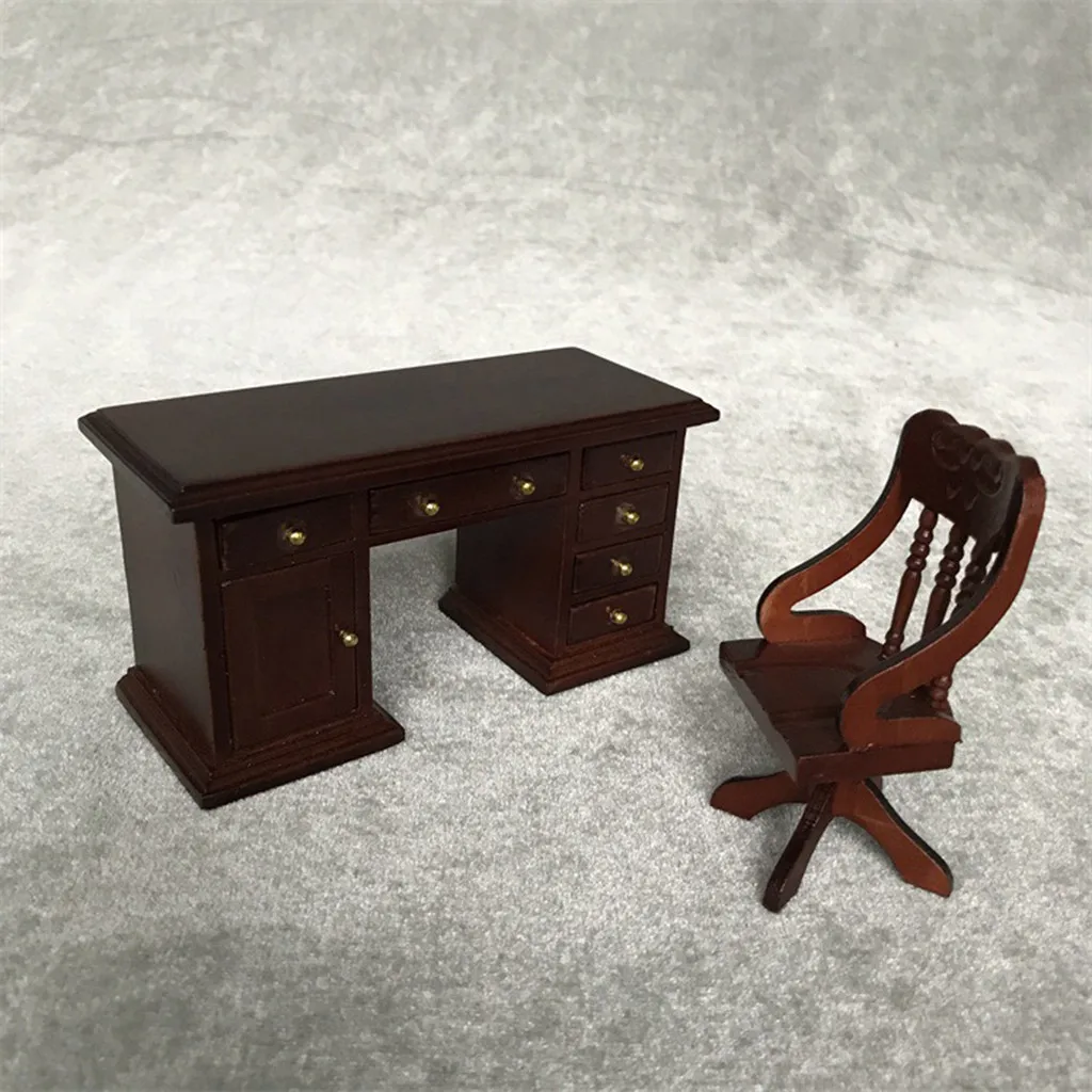 Имитация игрушечная мебель 2019 Топ миниатюрный винтажный стол стул 1:12 мини