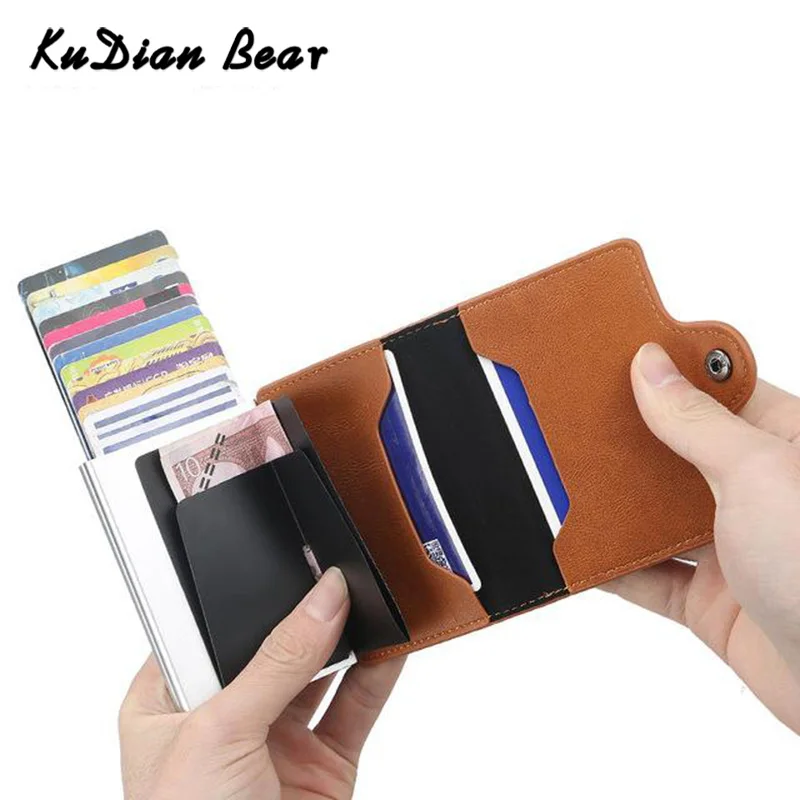 KUDIAN медведь кредитной держатель для карт антенна Блокировка Для мужчин Алюминий