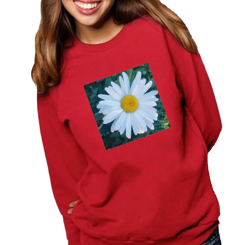 

Women Hoodie Blooming Chrysanthemum Printed Hoodies Women Fleece Long Sleeve O Neck Loose Sweatshirt Girls Pullovers Winter