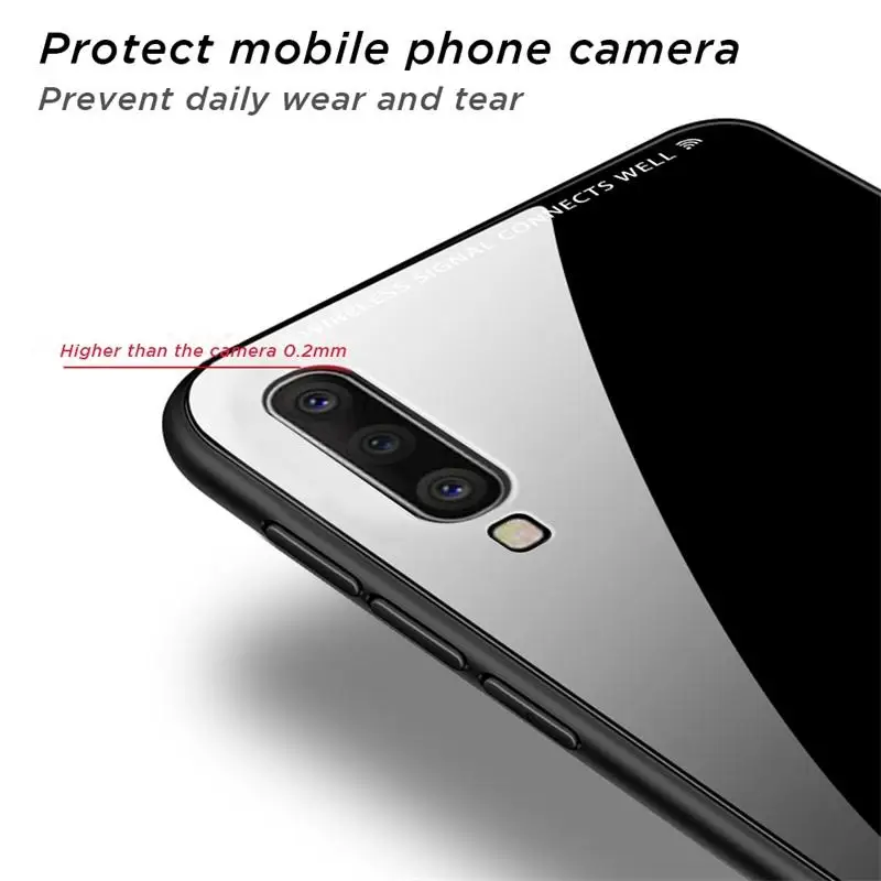 4 Карамельный цвет Стекло задняя крышка чехол для samsung Galaxy A50 A60 A70 A40 A30 A10 S10E S10 S9 S8 плюс A7 A750 красный черный, белый, розовый цвет