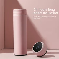 450ml japanese style thermos cup smart cover real time temperature display creative simple harajuku style matte thermos cup