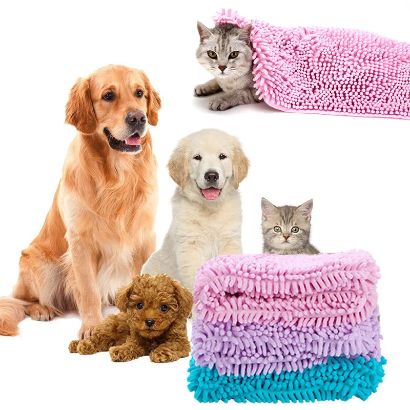 

Полотенце для домашних питомцев-супер впитывающее быстросохнущее женское полотенце с карманами для рук, банное полотенце для домашних жив...