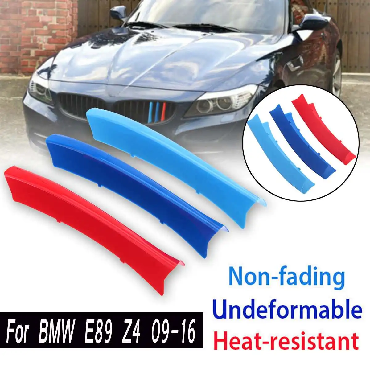 

3D M Grill Strips For BMW E89 Z4 2009-2016 Car Front Grille Trim Sport Cover Motorsport Power Performance Stickers Kidney