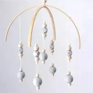 color 6 grey Nursery Room Decor Nordic Felt Ball Bed Mobile Hanging Decor Kids Play Room Tent Canopy Baby Girl Bedroom Mobile Nursery Decor - Цвет: color 6 grey