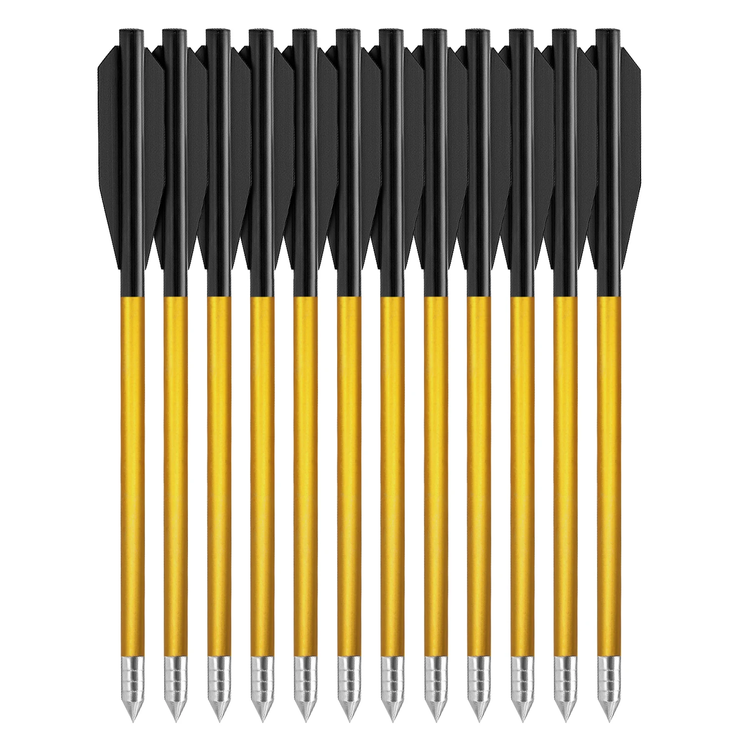

12/24/36/60PCS Yellow Aluminum Archery Arrow 6.2 inch Broadheads Flecha For Crossbow Pistol Accurate Arrows Hunting Shooting