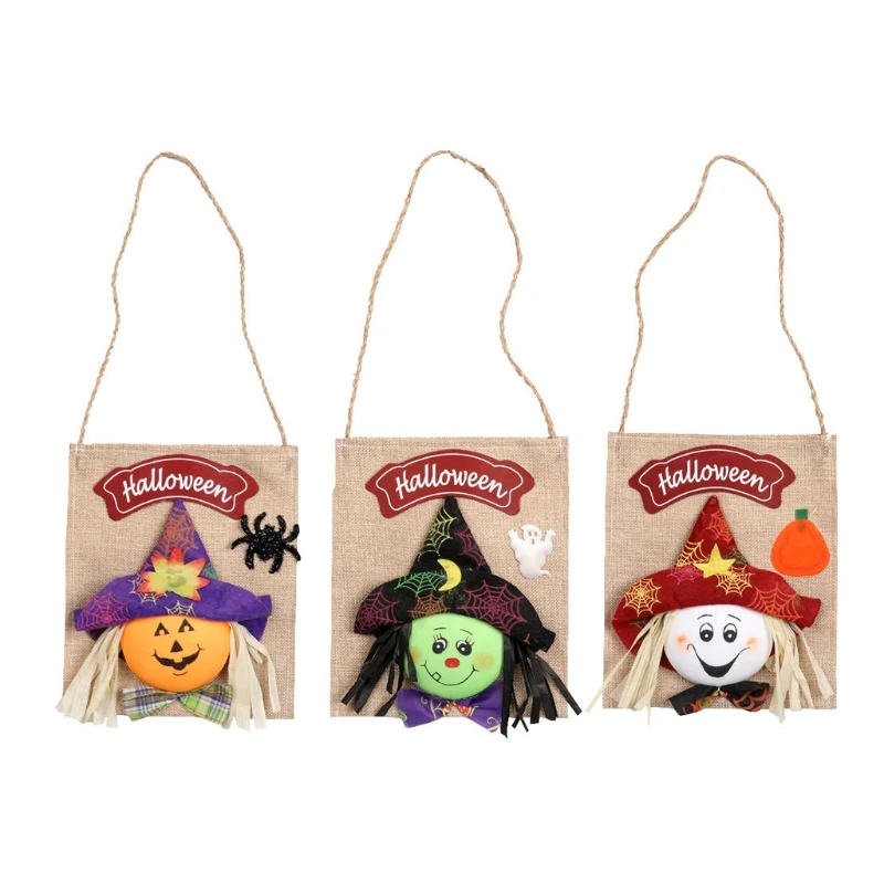 

Подарочный пакет на Хэллоуин, ведьма, Сова, призрак, тыква, льняной мешок для конфет для рук, украшения для вечеринки, дома, фестиваля, нового ...
