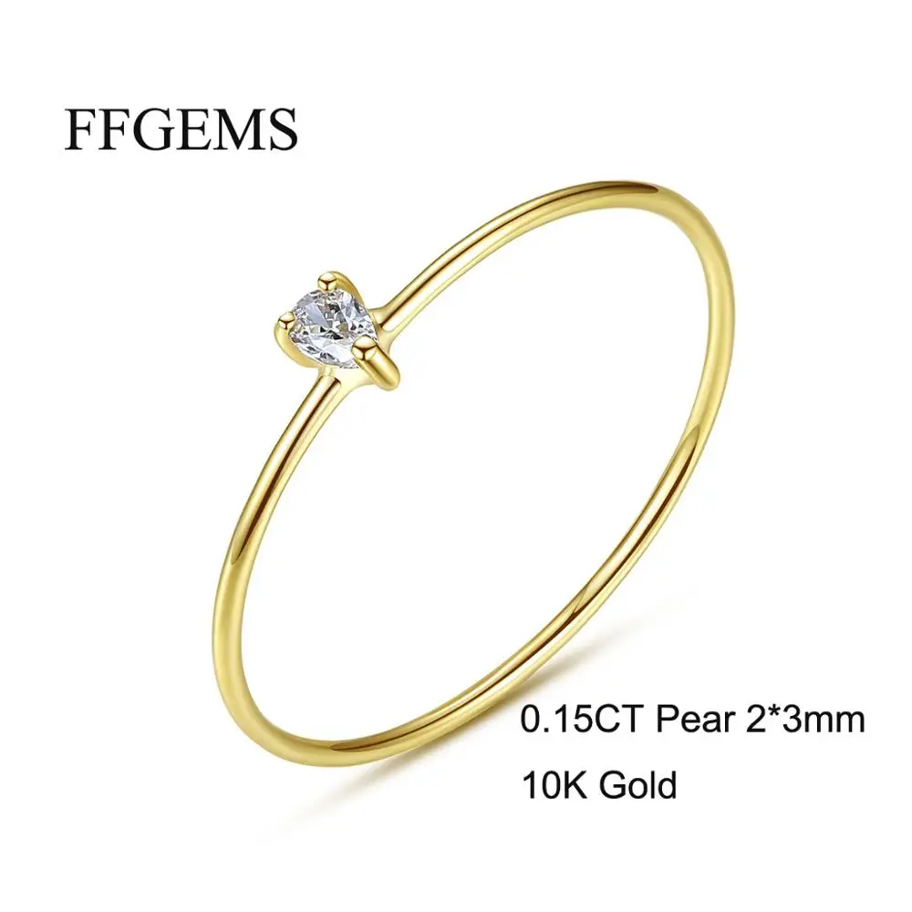 Элегантный 100% 10 к золотой моиссанит с сертификатом кольца груша cut2 * 3 мм