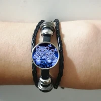 2019 new fashion popular white double tiger friendship rope leather woven bracelet lucky bracelet