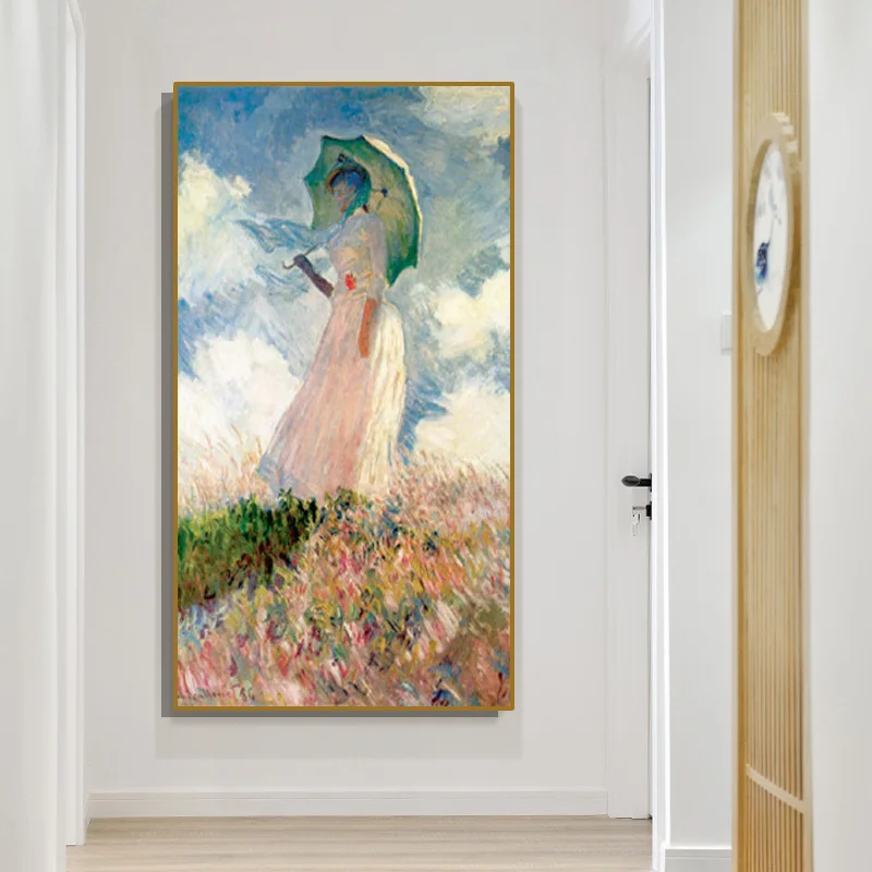 Woman under umbrella living room bedroom decoration painting wall pictures for canvas | Дом и сад