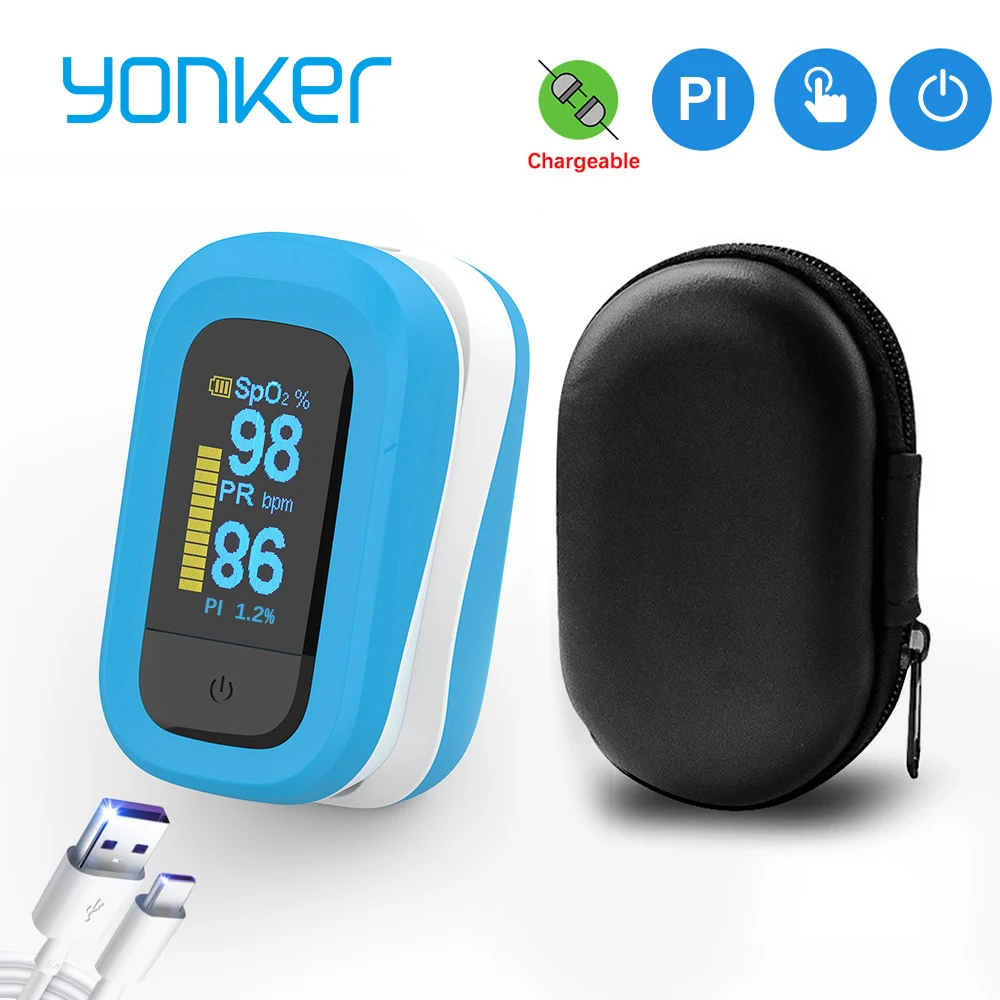 

Yonker Medical Portable OLED Finger Pulse Oximeter with Blood Oxygen Saturation Monitor measure