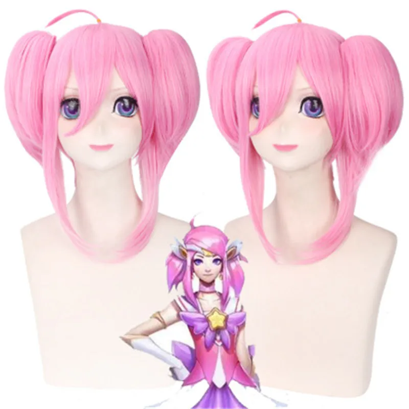 

Косплей Горячая популярная игра Лига Легенд люкс Звезда Guardian розовый парик LOL Lux звезда Guardian розовый парик 40 см