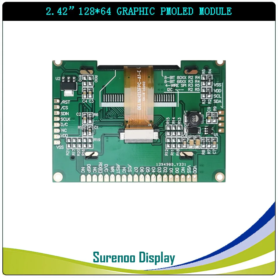 Реальный OLED-дисплей 2 42 дюйма 128*64 12864 графический ЖК-модуль экран LCM X SSD1309