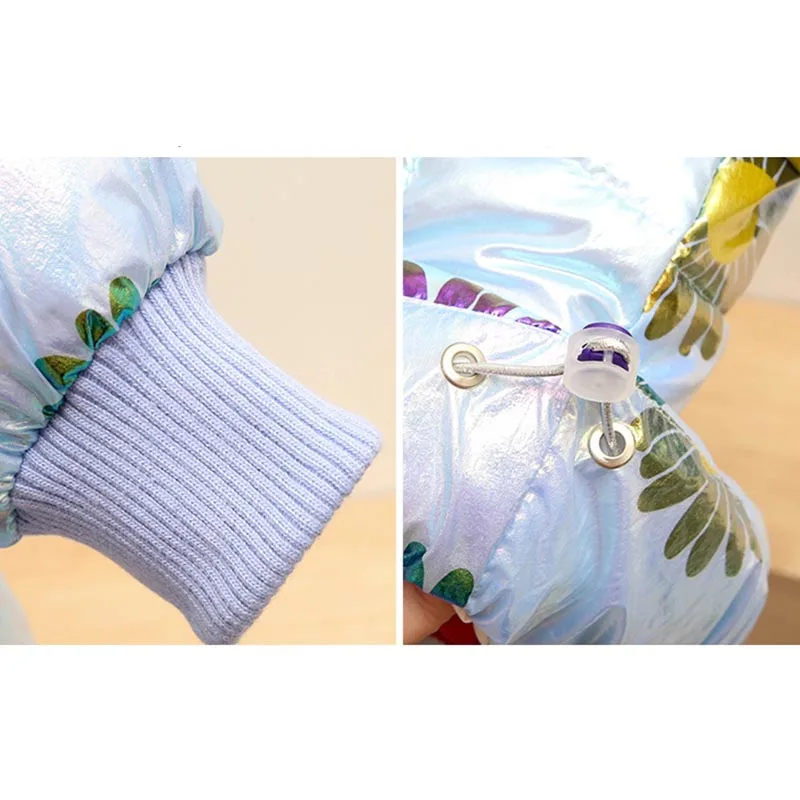 

Baby Girl Chrysanthemum Pattern Down Jacket Kids Cute Flower Hooded Outerwear Toddler Infant Colorful Winter Thick Coat Clothing