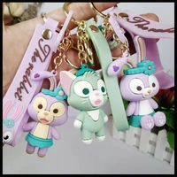 creative cute cartoon painter cat stella keychain cute star dailu doll pendant car key chain bag ornaments