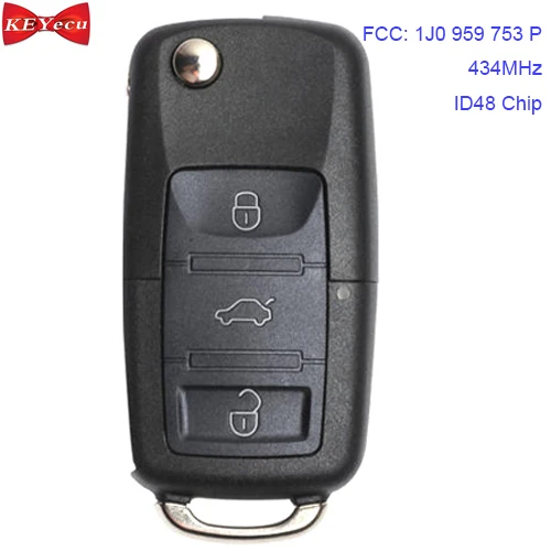 Пульт дистанционного управления для Volkswagen Golf Beetle Passat 1J0959753P 1J0 959 753 P 434 МГц ID48 чип |