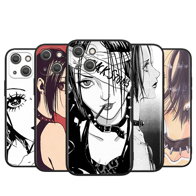 

Cute Anime Singing Girl NANA For Apple iPhone 13 12 11 Pro Max Mini XS Max X XR 6 7 8 Plus 5S SE2020 Soft Black Phone Case