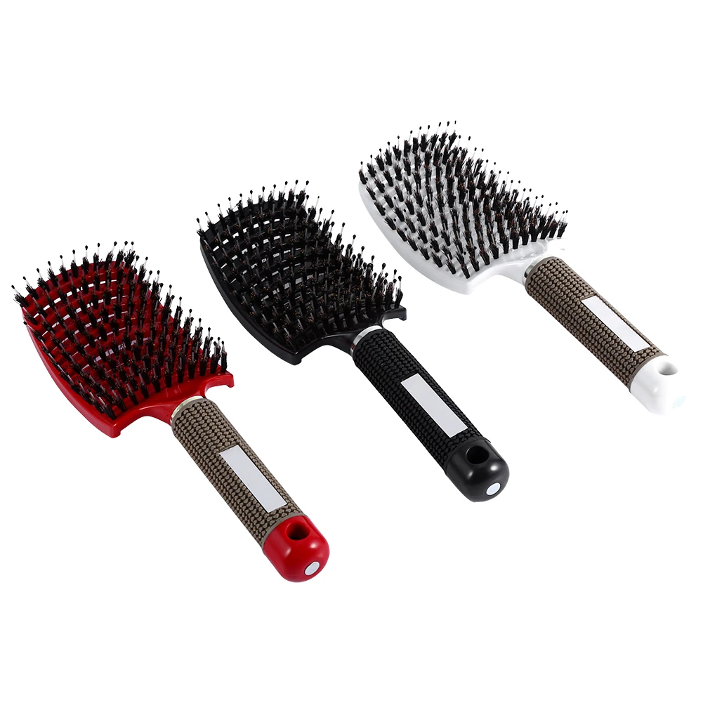 Щетка для волос массажная расческа головы нейлоновая щетка с резиновой ручкой