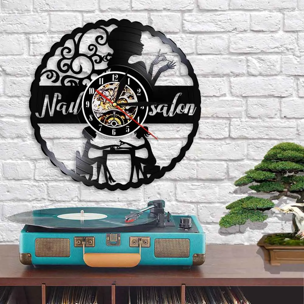 Маникюрный салон Искусство Декор настенные часы современный дизайн виниловая