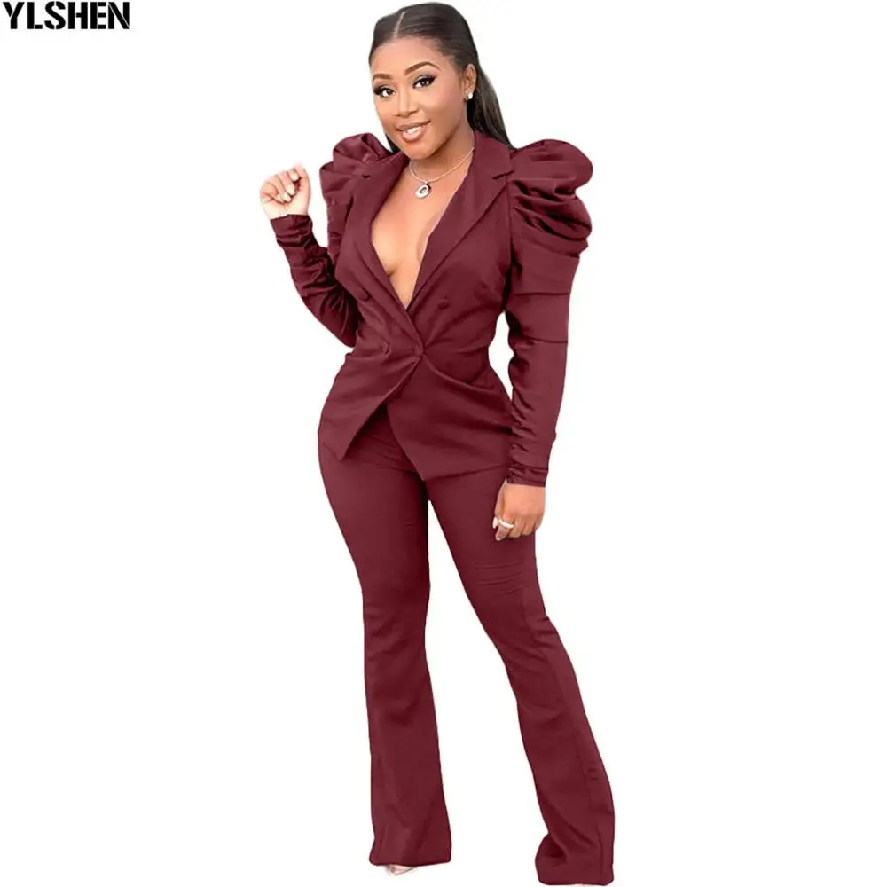 

Комплект из 2 предметов, африканская женская одежда больших размеров, одежда в африканском стиле, Офисная Дамская Дашики, куртка с пышными р...