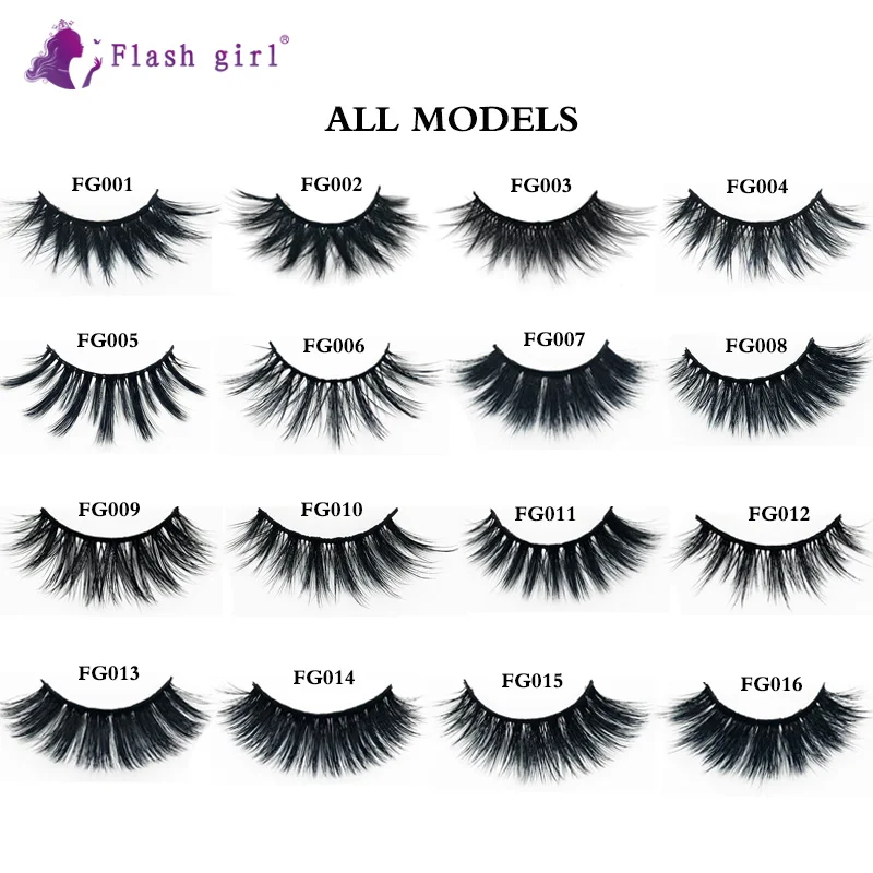 

Flash Girl Wholesale High Quality 16 Styles 3D Mink Lashes Natural Long And Soft False Eyelashes