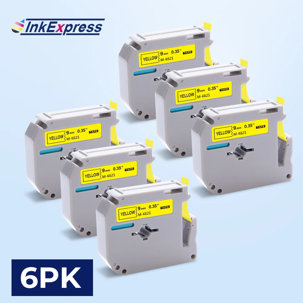 6PK MK621 лента для этикеток MK 621 принтера 9 мм Brother mk mk621 MK231 этикетки M P touch Label Maker|Ленты