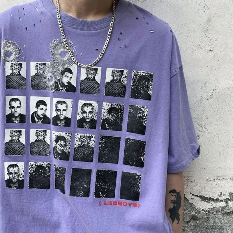 

Женская Винтажная Футболка с принтом, Повседневная футболка большого размера в стиле хип-хоп, Молодежная Футболка в стиле Харадзюку, лето ...