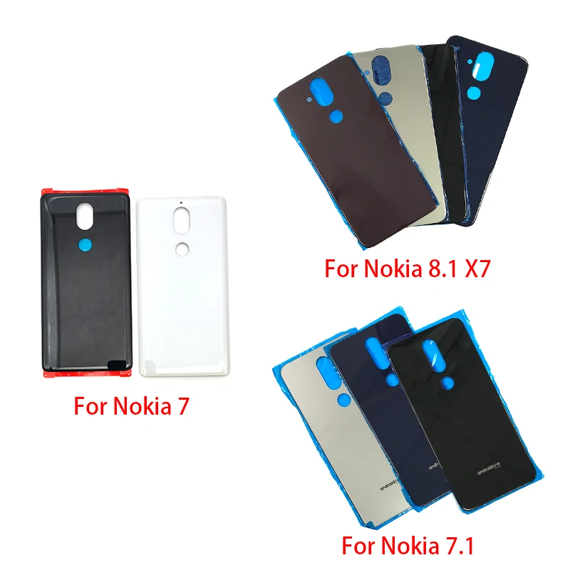 Задняя стеклянная крышка для Nokia 7 1/5 1 Plus/X5/6 Plus/X6/8 1/X7 задняя батарейного