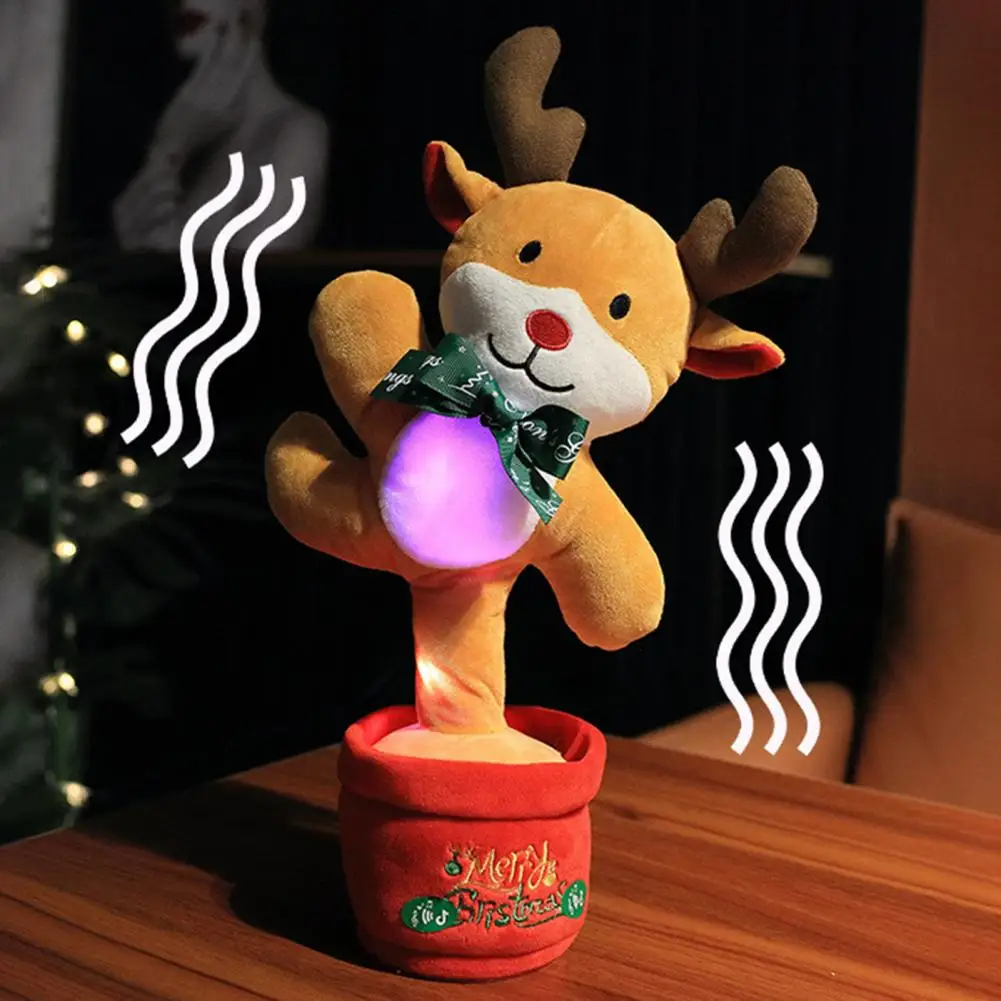 

Cactus Toy Dancing Cactus Toy Recording Penguin Elk Decor Decorative Lighting Dancing Cactus Repeat Talking Toy for Home