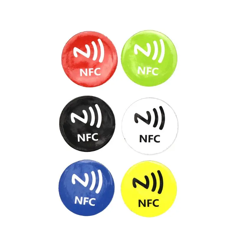 

Anti Metal Sticker 6Pcs NFC Tags Stickers Anti Metal Ntag213 Adhesive Label Phone Metallic RFID Tag E5BA
